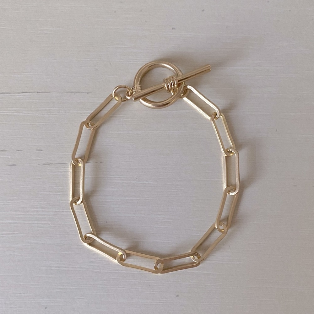 NWOT Madewell gold chain and toggle trendy bracelet